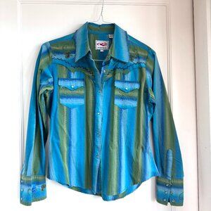 Retro Roper Snap Shirt with Embroidery